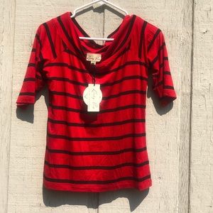 Lindy Bop stripped boat neck top! Size L